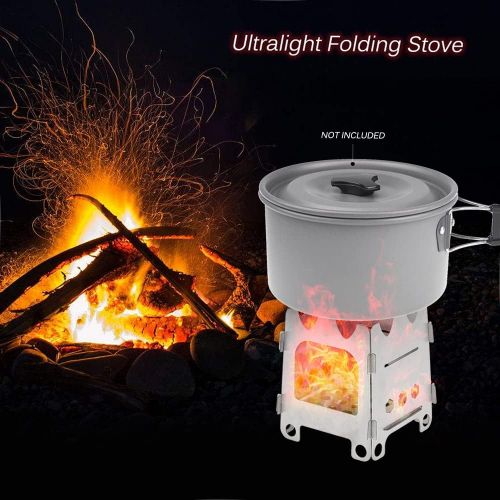  Lixada Camping Stove Portable Lightweight Folding Wood Burning Backpacking Stove for Outdoor Cooking Picnic Hunting
