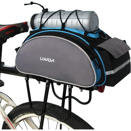  Lixada Bicycle Rack Bag 13L Multifunctional Bicycle Rear Seat Bag Cycling Bike Rack Seat Bag Rear Trunk Pannier Backseat Bag Handbag Shoulder Bag