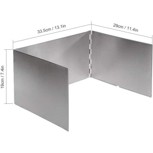  Lixada Folding Stove Windscreen Folding Stainless Steel Windshield Camping Cooker Stove