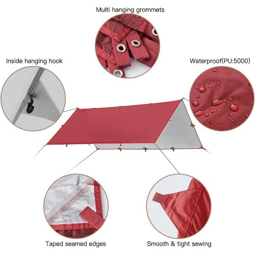  Lixada 3x2.1m Awning Waterproof Tarp Tent Shade Folding Camping Canopy Ultralight Beach Sun Shelter