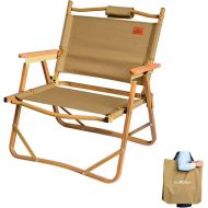 Lixada Portable Foldable Wood Chair Ultralight Leisure Chair Nap Beach Chair for Camping Fishing Picnic