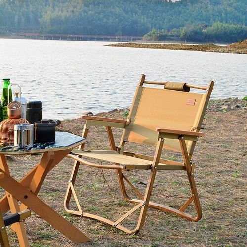  Lixada Portable Foldable Wood Chair Ultralight Leisure Chair Nap Beach Chair for Camping Fishing Picnic
