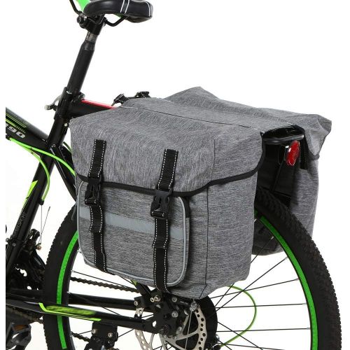  Lixada Bicycle Panniers Bag Portable Bike Saddle Bag Large Capacity Waterproof Bicycle Rear Seat Bag Bike Cargo Bag MTB Bike Storage Bag with Reflective