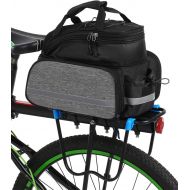 Lixada Bike Rear Bag Bicycle Pannier Bag Saddle Bag 25L Bicycle Rear Seat Bag Bike Carrier Trunk Bag Expandable Waterproof MTB Bike Rack Bag with Rain Cover