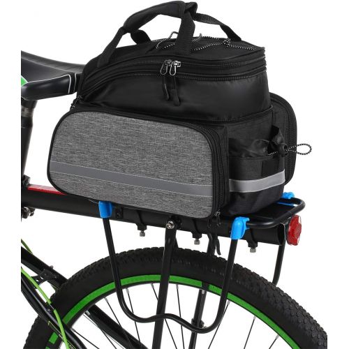  Lixada Bike Rear Bag Bicycle Pannier Bag Saddle Bag 25L Bicycle Rear Seat Bag Bike Carrier Trunk Bag Expandable Waterproof MTB Bike Rack Bag with Rain Cover