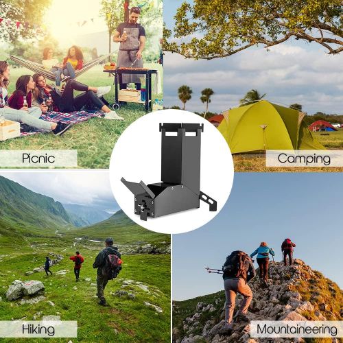  Lixada Rocket Stove Wood Burning Stoves Portable Folding Stainless Steel Backpacking Stoves for Picnic BBQ Camping Hiking