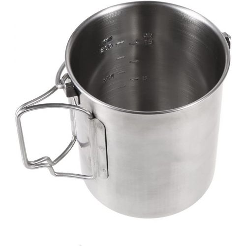  Lixada Camping Cup Pot with Foldable Handles and Lid Stainless Steel Designed for Outdoor Camping Hiking Backpacking