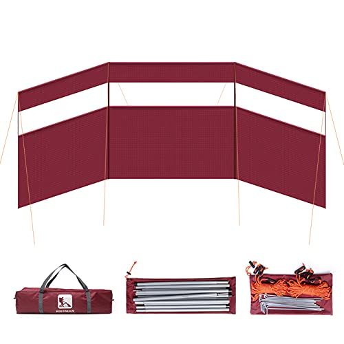  Lixada Camping Windscreen Folding Beach Windshield Shelter Sunshade Screen Outdoor Picnic Sidewall Screen Panel Partition Wall Divider for Garden Charcoal Grills BBQ Picnic