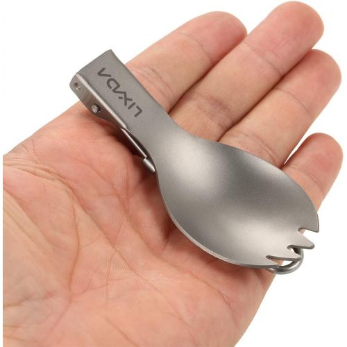  Lixada Ultralight Titanium Cookset Outdoor Camping Cookware Set 900ml/1100ml Pot 350ml Fry Pan with Folding Spork for for Travel Camping Backpacking Picnic
