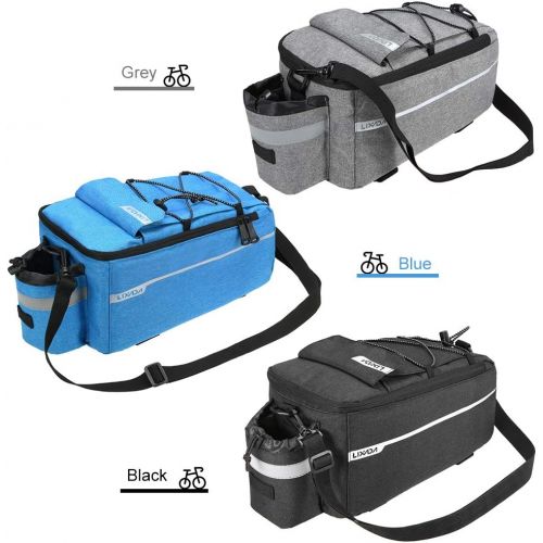  Lixada Bicycle Pannier Bag with Rain Cover, Bicycle Seat Multifunctional Insulated Trunk Cooler Bag, Shoulder Bag, 29 * 16 * 17cm