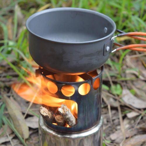  Lixada Camping Stove,Portable Stainless Steel Lightweight Wood Stove Outdoor Cooking Picnic Camping Burner