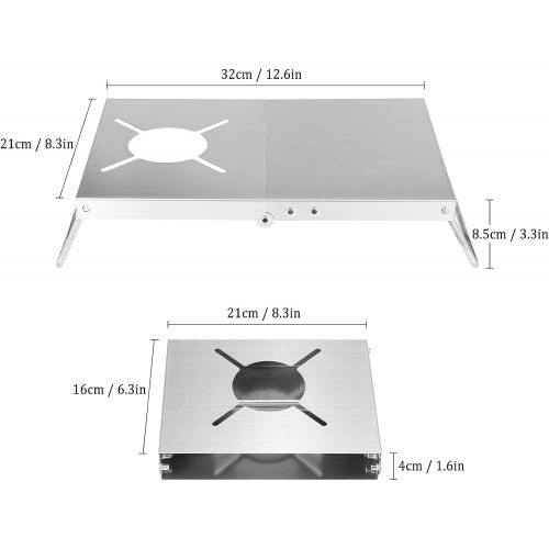  Lixada Ultralight Camp Mini Pocket Folding Stove Stand Outdoor Windproof Folding Camp Stove Stand Cooking Station Table for Camping Hiking Backpacking Picnic