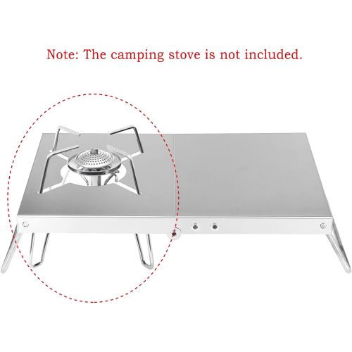  Lixada Ultralight Camp Mini Pocket Folding Stove Stand Outdoor Windproof Folding Camp Stove Stand Cooking Station Table for Camping Hiking Backpacking Picnic