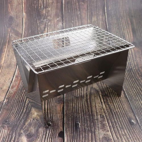  Lixada Camping Wood Burning Stove Outdoor Portable Folding Stainless Steel Backpacking Cooking Stove with Grill Plate
