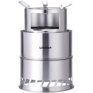 Lixada Camping Stove, Stainless Steel Outdoor Cooking Wood Burning Stove (Style2)