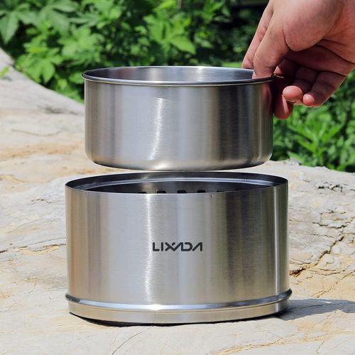  Lixada Camping Stove, Stainless Steel Outdoor Cooking Wood Burning Stove (Style2)