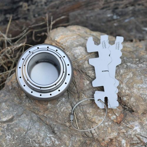  Lixada Portable Mini Titanium Alcoho Stove with Lid Cross Stove Stand Rack Outdoor Camping Hiking Backpacking Cooking Alcohol Stove