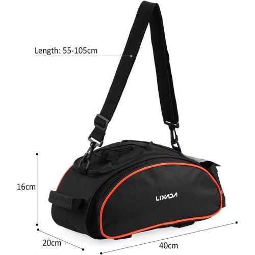  Lixada Bicycle Rack Bag 13L Multifunctional Bicycle Rear Seat Bag Cycling Bike Rack Seat Bag Rear Trunk Pannier Backseat Bag Handbag Shoulder Bag