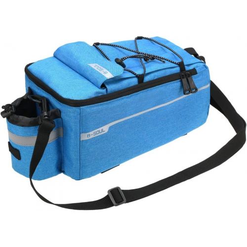  Lixada Insulated Bag for Warm/Cool Items, Bicycle Rear Rack Storage Luggage, Bicycle Seat Multifunctional Insulated Trunk Cooler Bag, Shoulder Bag, 11.4 6.3 6.7in