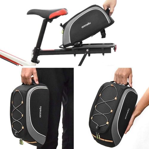  Lixada Bike Trunk Bag Bicycle Rack Rear Carrier Bag 7L Water Resistant Bike Luggage Bag Bike Rack Bag Pannier Bag with Rain Cover