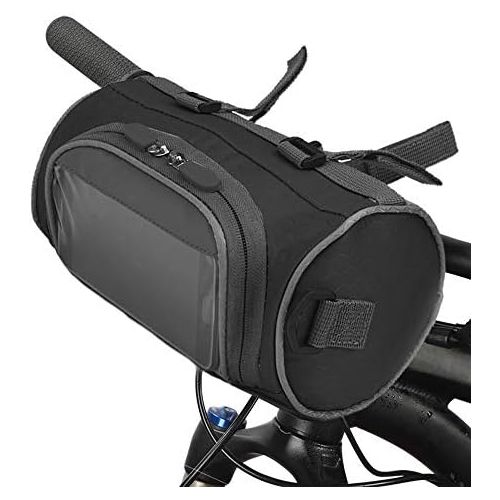  Lixada Bike Handlebar Bag,Waterproof Bike Basket Bicycle Front Storage Bag with Transparent Pouch Touch Screen and Removable Shoulder Strap for Road Bikes, Mountain Bikes and Motor