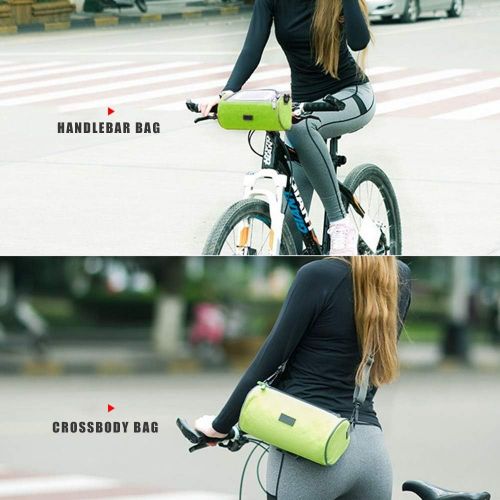  Lixada Bike Handlebar Bag,Waterproof Bike Basket Bicycle Front Storage Bag with Transparent Pouch Touch Screen and Removable Shoulder Strap for Road Bikes, Mountain Bikes and Motor