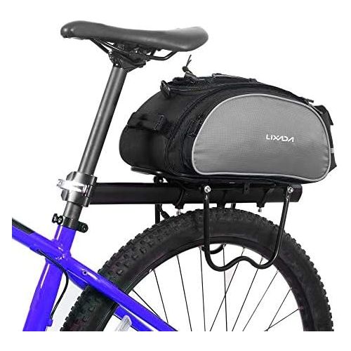  Lixada Bicycle Rack Bag 13L Multifunctional Bicycle Rear Seat Bag Cycling Bike Rack Seat Bag Rear Trunk Pannier Backseat Bag Handbag Shoulder Bag