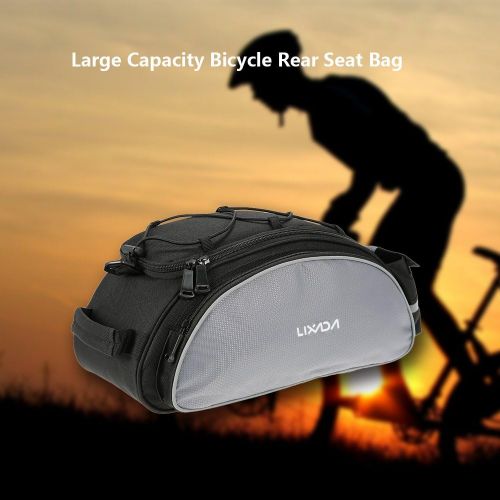  Lixada Bicycle Rack Bag 13L Multifunctional Bicycle Rear Seat Bag Cycling Bike Rack Seat Bag Rear Trunk Pannier Backseat Bag Handbag Shoulder Bag