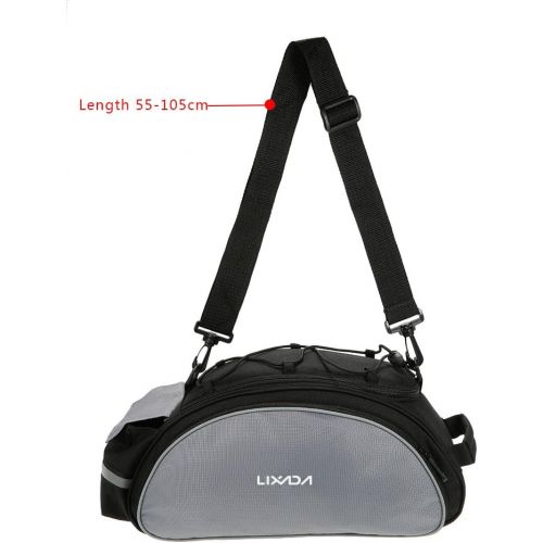  Lixada Bicycle Rack Bag 13L Multifunctional Bicycle Rear Seat Bag Cycling Bike Rack Seat Bag Rear Trunk Pannier Backseat Bag Handbag Shoulder Bag