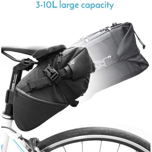  Lixada 3-10L Waterproof Bike Saddle Bag Under Seat Roll Up Pack Bag MTB Road Bike Seat Bag Bike Rear Tail Pack Under Seat Bag