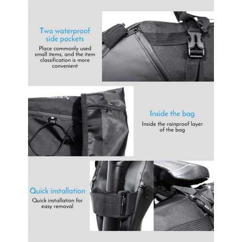  Lixada 3-10L Waterproof Bike Saddle Bag Under Seat Roll Up Pack Bag MTB Road Bike Seat Bag Bike Rear Tail Pack Under Seat Bag