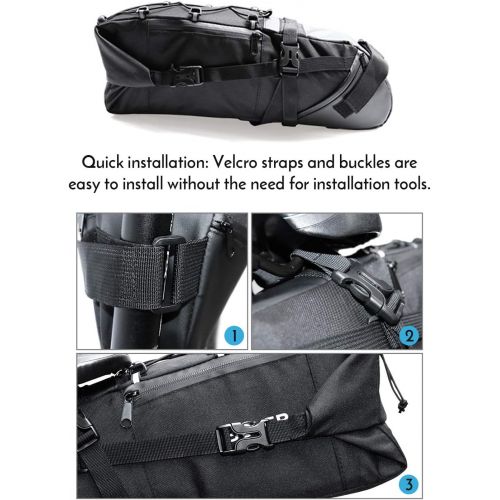  Lixada 3-10L Waterproof Bike Saddle Bag Under Seat Roll Up Pack Bag MTB Road Bike Seat Bag Bike Rear Tail Pack Under Seat Bag