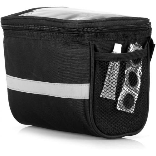  Lixada Bike Baskets Bag with Reflective Stripe Bicycle Handlebar Bag Bike Frame Bag Bicycle Bag Bike Front Tube Bag Bike Pannier Bag (Optional)