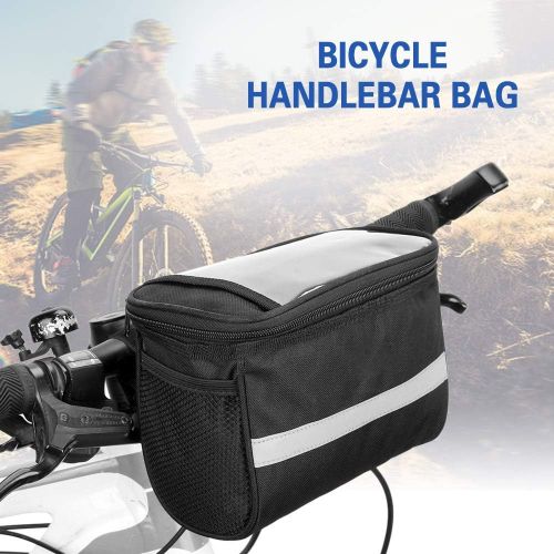  Lixada Bike Baskets Bag with Reflective Stripe Bicycle Handlebar Bag Bike Frame Bag Bicycle Bag Bike Front Tube Bag Bike Pannier Bag (Optional)