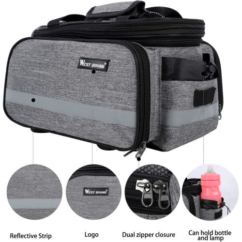  Lixada Bike Rear Bag 25L Waterproof Bicycle Pannier Bag Saddle Bag Bicycle Rear Seat Bag Bike Carrier Trunk Bag MTB Bike Rack Bag