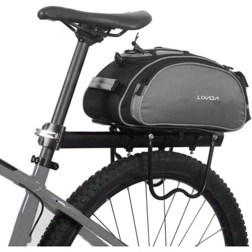  Lixada Bicycle Rack Bag 13L Multifunctional Bicycle Rear Seat Bag Cycling Bike Rack Seat Bag Rear Trunk Pannier Backseat Bag Handbag Shoulder Bag