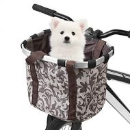 Lixada Bike Basket, Small Pet Cat Dog Carrier Bicycle Handlebar Front Basket - Folding Detachable Removable Easy Install Quick Released Picnic Shopping Bag, Max. Bearing: 11lbs