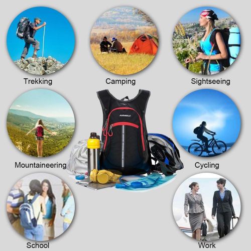  Lixada Bike Backpack,15L Bicycle Shoulder Backpack Waterproof Breathable Rucksack with Rain Cover