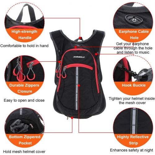  Lixada Bike Backpack,15L Bicycle Shoulder Backpack Waterproof Breathable Rucksack with Rain Cover