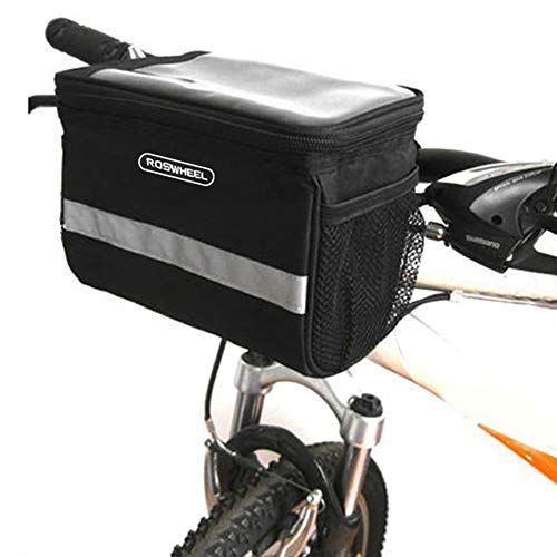  Lixada Bike Handlebar Bag Bicycle Handlebar Insulated Cooler Bag Cycling Mountain Bike Front Tube Bag Pack with Reflective Stripe