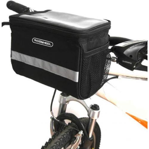  Lixada Bike Handlebar Bag Bicycle Handlebar Insulated Cooler Bag Cycling Mountain Bike Front Tube Bag Pack with Reflective Stripe