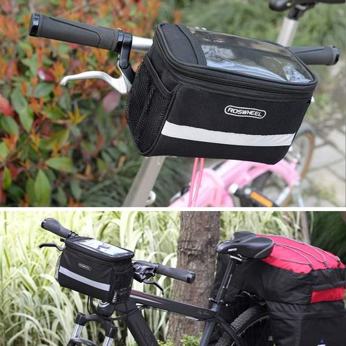  Lixada Bike Handlebar Bag Bicycle Handlebar Insulated Cooler Bag Cycling Mountain Bike Front Tube Bag Pack with Reflective Stripe