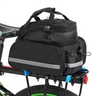 Lixada Bike Rear Bag Bicycle Pannier Bag Saddle Bag 25L Bicycle Rear Seat Bag Bike Carrier Trunk Bag Expandable Waterproof MTB Bike Rack Bag with Rain Cover