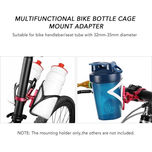  Lixada Double Bike Water Bottle Cage Mount Adapter MTB Road Bicycle Handlebar Water Bottle Holder Cycling Seat Post Bottle Mount Adapter