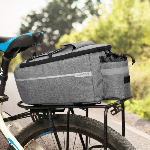  Lixada Bike Panniers Bike Trunk Bag Insulated Bag for Warm/Cool Items, Bicycle Rear Rack Storage Luggage Bicycle Seat Multifunctional Insulated Trunk Cooler Bag Shoulder Bag 11.4 6