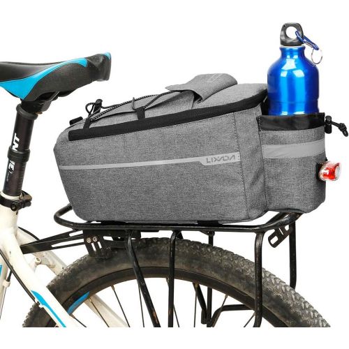  Lixada Bike Panniers Bike Trunk Bag Insulated Bag for Warm/Cool Items, Bicycle Rear Rack Storage Luggage Bicycle Seat Multifunctional Insulated Trunk Cooler Bag Shoulder Bag 11.4 6