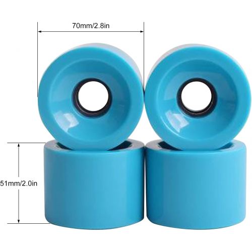  Lixada 4pcs Skateboard Wheels 70 x 51mm Longboard Skate Wheel Set 78A PU Cushion Wheel for Long Board Wheel Replacement