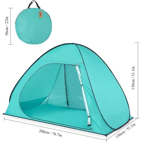  Lixada Automatic Pop Up Beach Tent Sun Shelter Cabana for 2-3 Person UPF50+ UV Protection Beach Shade