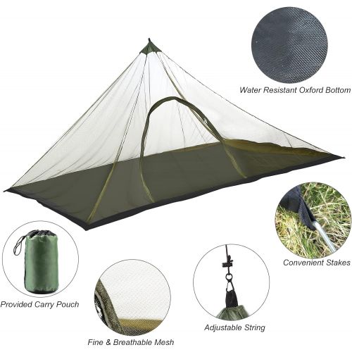  Lixada Single Mosquito Net Tent with Carry Bag Camping Mesh Tent Outdoors Mosquito Net for Summer Camping Backpacking Hiking Fishing