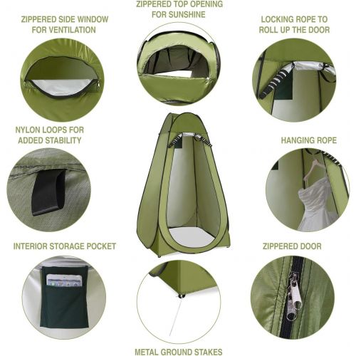  Lixada Outdoor 6FT Quick Set Up Privacy Tent Pop-up Tent, Toilet, Camp Shower, Portable Changing Room for Camping Shower Biking Toilet Beach